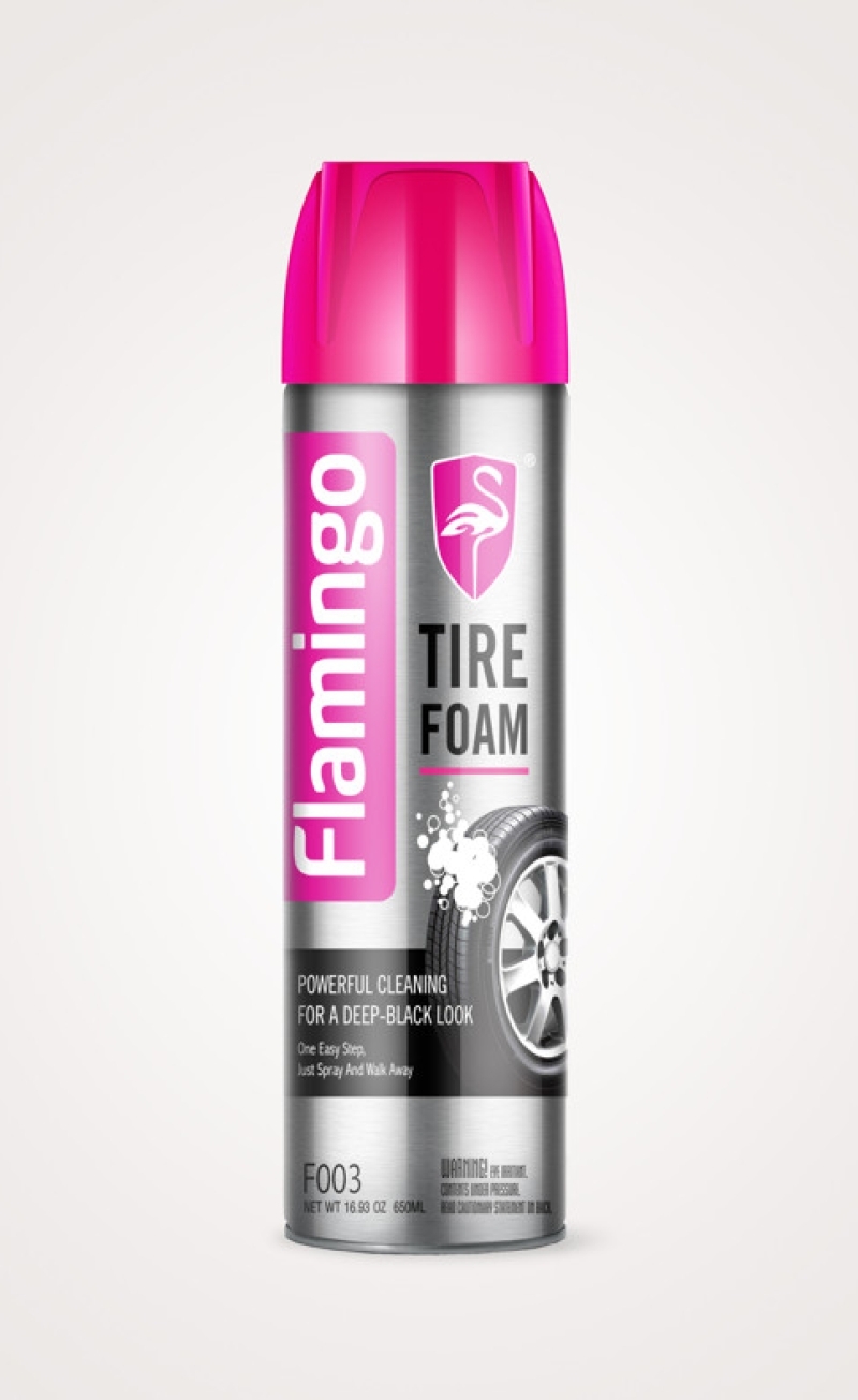 FLAMINGO Rửa và dưỡng lốp không chạm + phục hồi nhựa nhám F003 TIRE FOAM 4IN1